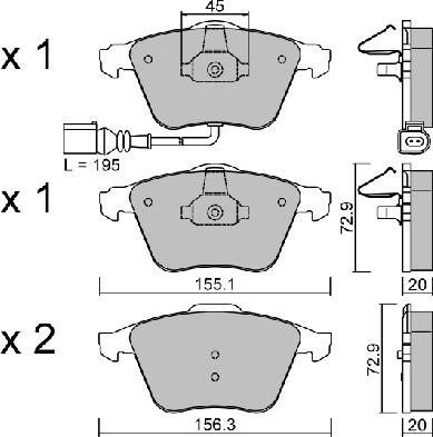 Aisin BPVW-1011 - Kit pastiglie freno, Freno a disco autozon.pro