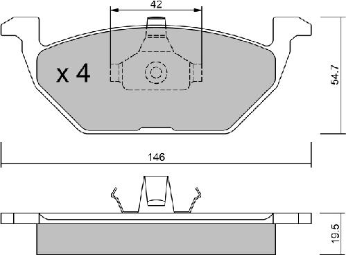 AISIN BPVW-1012 - Kit pastiglie freno, Freno a disco autozon.pro