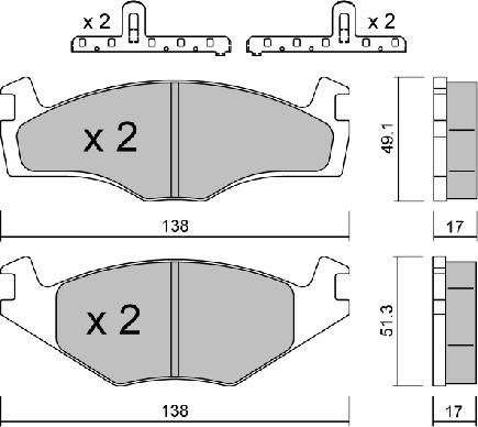 AISIN BPVW-1035 - Kit pastiglie freno, Freno a disco autozon.pro