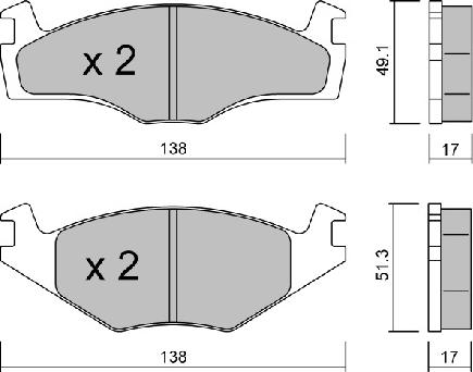 Aisin BPVW-1036 - Kit pastiglie freno, Freno a disco autozon.pro