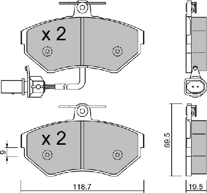 Aisin BPVW-1033 - Kit pastiglie freno, Freno a disco autozon.pro