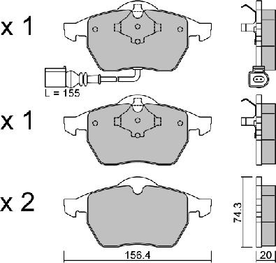 AISIN BPVW-1026 - Kit pastiglie freno, Freno a disco autozon.pro