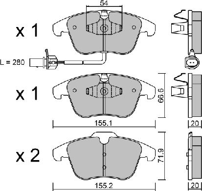 Aisin BPVW-1021 - Kit pastiglie freno, Freno a disco autozon.pro