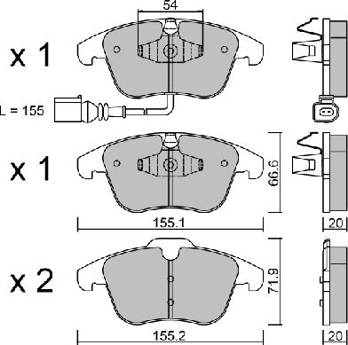 Aisin BPVW-1023 - Kit pastiglie freno, Freno a disco autozon.pro