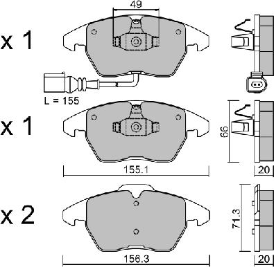 Aisin BPVW-1022 - Kit pastiglie freno, Freno a disco autozon.pro