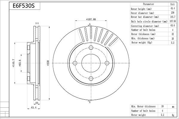 Aisin E6F530S - Discofreno autozon.pro