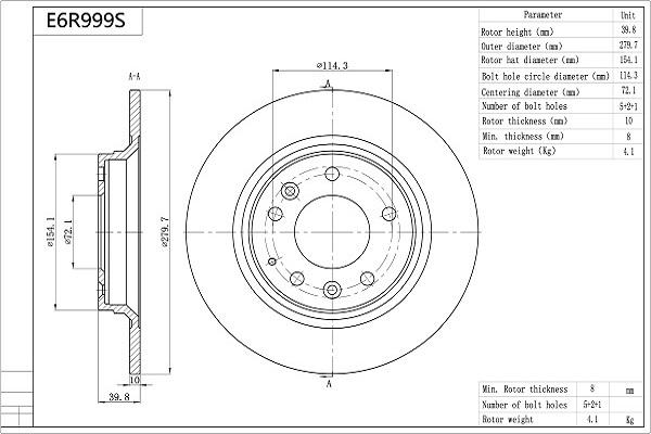 Aisin E6R999S - Discofreno autozon.pro