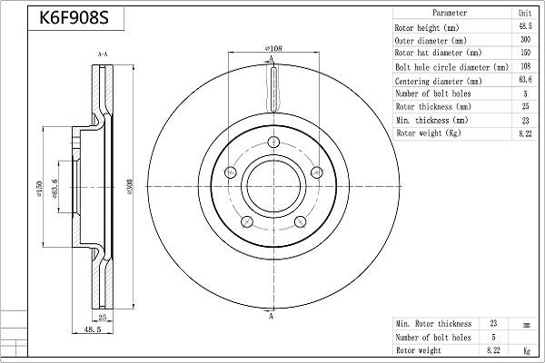 Aisin K6F908S - Discofreno autozon.pro