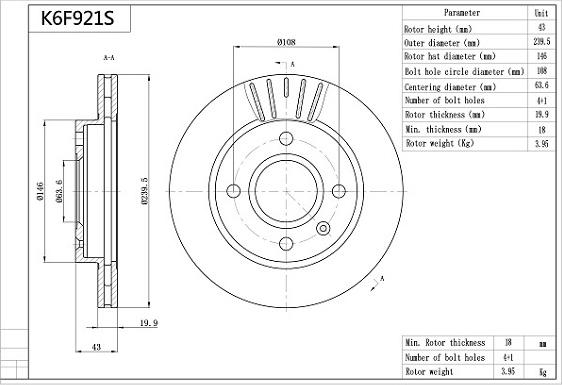 Aisin K6F921S - Discofreno autozon.pro