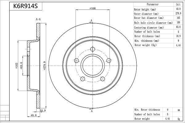 Aisin K6R914S - Discofreno autozon.pro