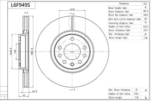 Aisin L6F949S - Discofreno autozon.pro