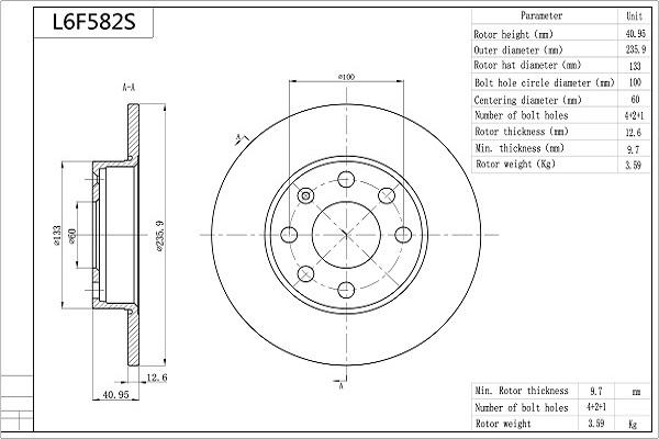 Aisin L6F582S - Discofreno autozon.pro