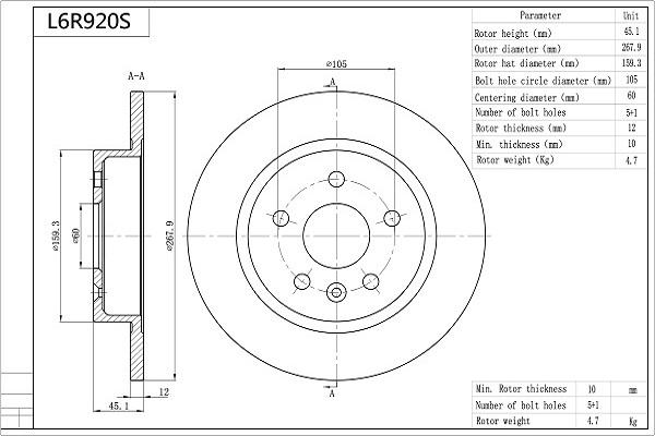 Aisin L6R920S - Discofreno autozon.pro