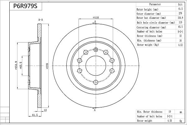 Aisin P6R979S - Discofreno autozon.pro