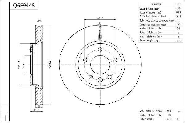 Aisin Q6F944S - Discofreno autozon.pro