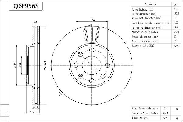 Aisin Q6F956S - Discofreno autozon.pro