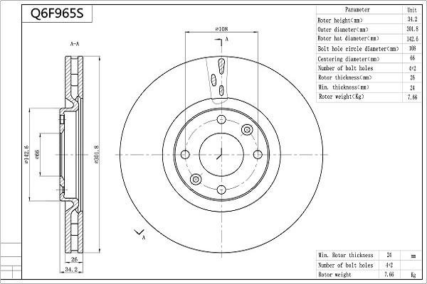 Aisin Q6F965S - Discofreno autozon.pro