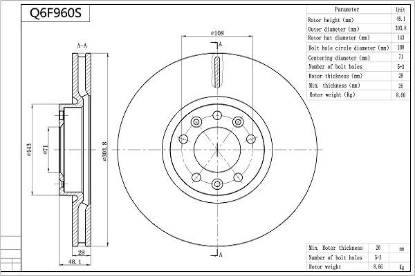 Aisin Q6F960S - Discofreno autozon.pro