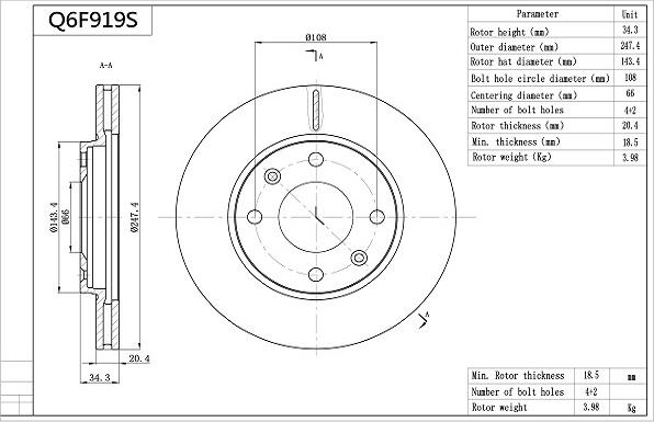 Aisin Q6F919S - Discofreno autozon.pro