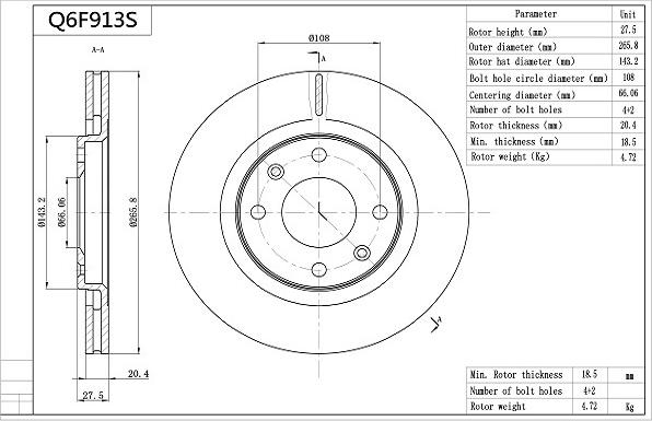 Aisin Q6F913S - Discofreno autozon.pro