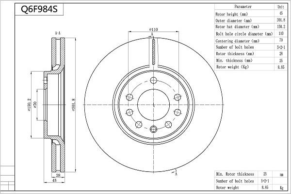 Aisin Q6F984S - Discofreno autozon.pro