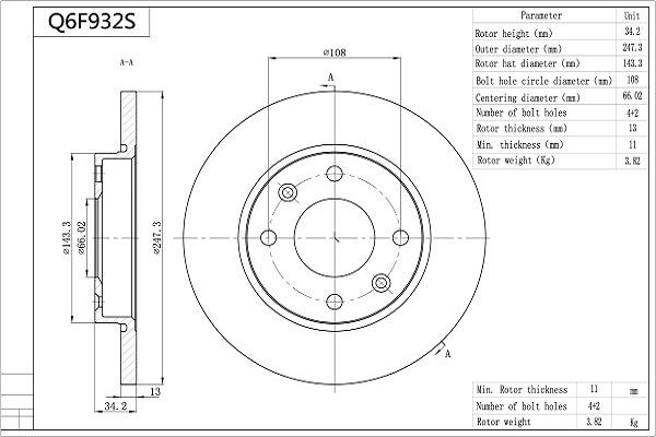 Aisin Q6F932S - Discofreno autozon.pro