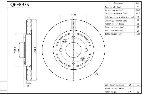 Aisin Q6F897S - Discofreno autozon.pro