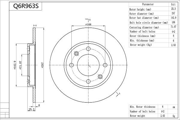 Aisin Q6R963S - Discofreno autozon.pro