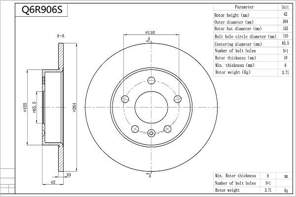 Aisin Q6R906S - Discofreno autozon.pro