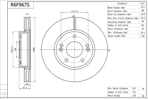 Aisin R6F967S - Discofreno autozon.pro