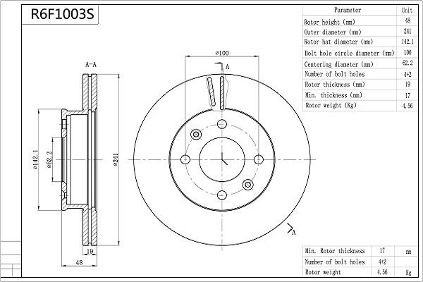 Aisin R6F1003S - Discofreno autozon.pro