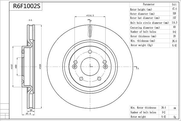 Aisin R6F1002S - Discofreno autozon.pro