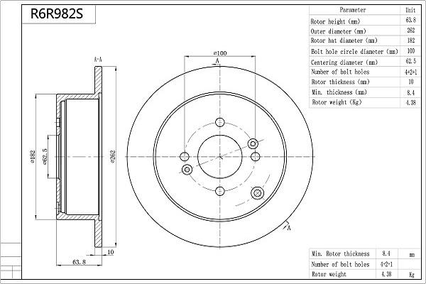 Aisin R6R982S - Discofreno autozon.pro