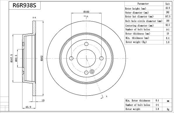 Aisin R6R938S - Discofreno autozon.pro