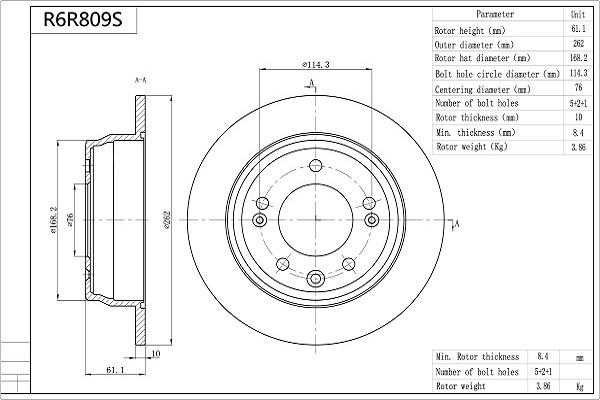 Aisin R6R809S - Discofreno autozon.pro