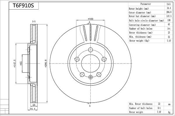 Aisin T6F910S - Discofreno autozon.pro