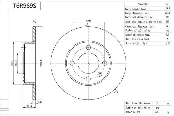 Aisin T6R969S - Discofreno autozon.pro