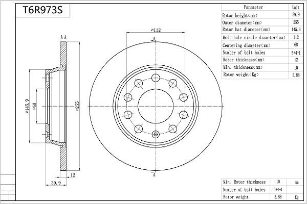 Aisin T6R973S - Discofreno autozon.pro