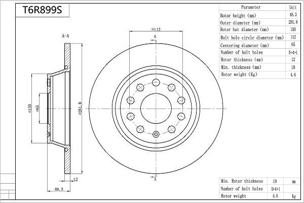 Aisin T6R899S - Discofreno autozon.pro