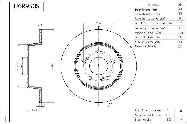 Aisin U6R950S - Discofreno autozon.pro