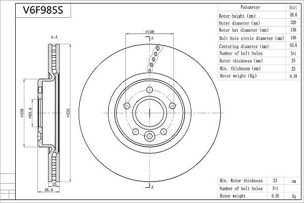 Aisin V6F985S - Discofreno autozon.pro