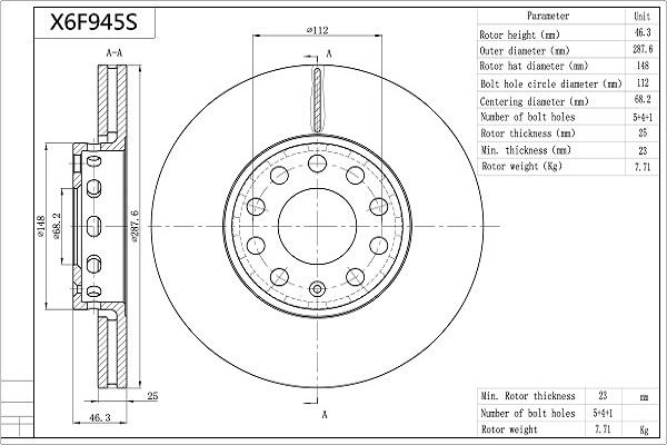 Aisin X6F945S - Discofreno autozon.pro