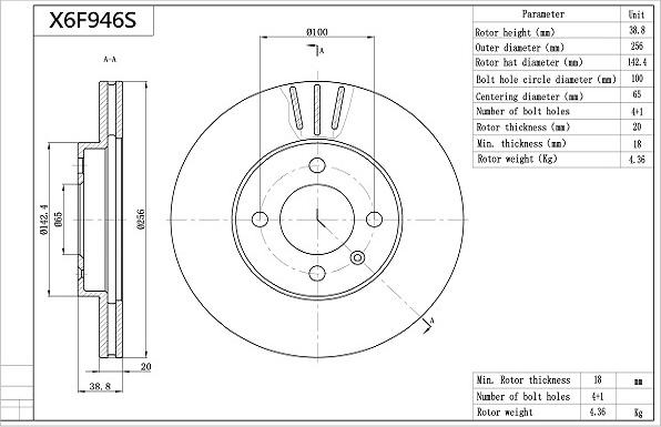 Aisin X6F946S - Discofreno autozon.pro