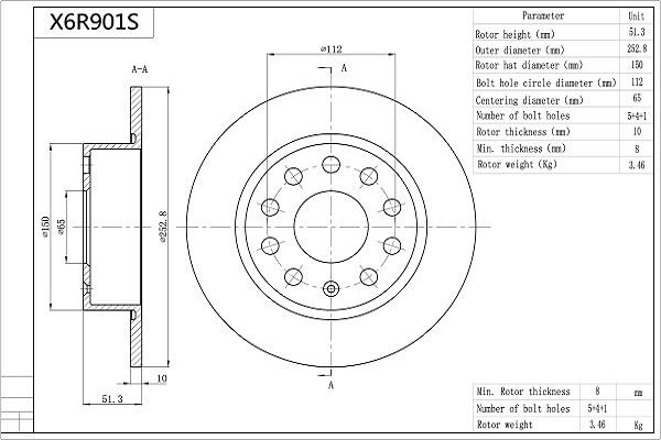 Aisin X6R901S - Discofreno autozon.pro