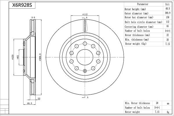 Aisin X6R928S - Discofreno autozon.pro