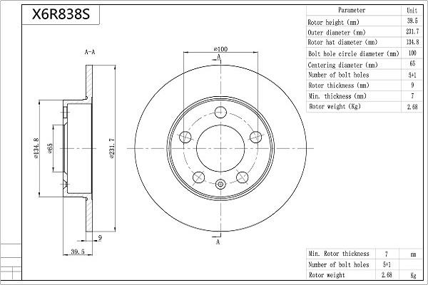 Aisin X6R838S - Discofreno autozon.pro