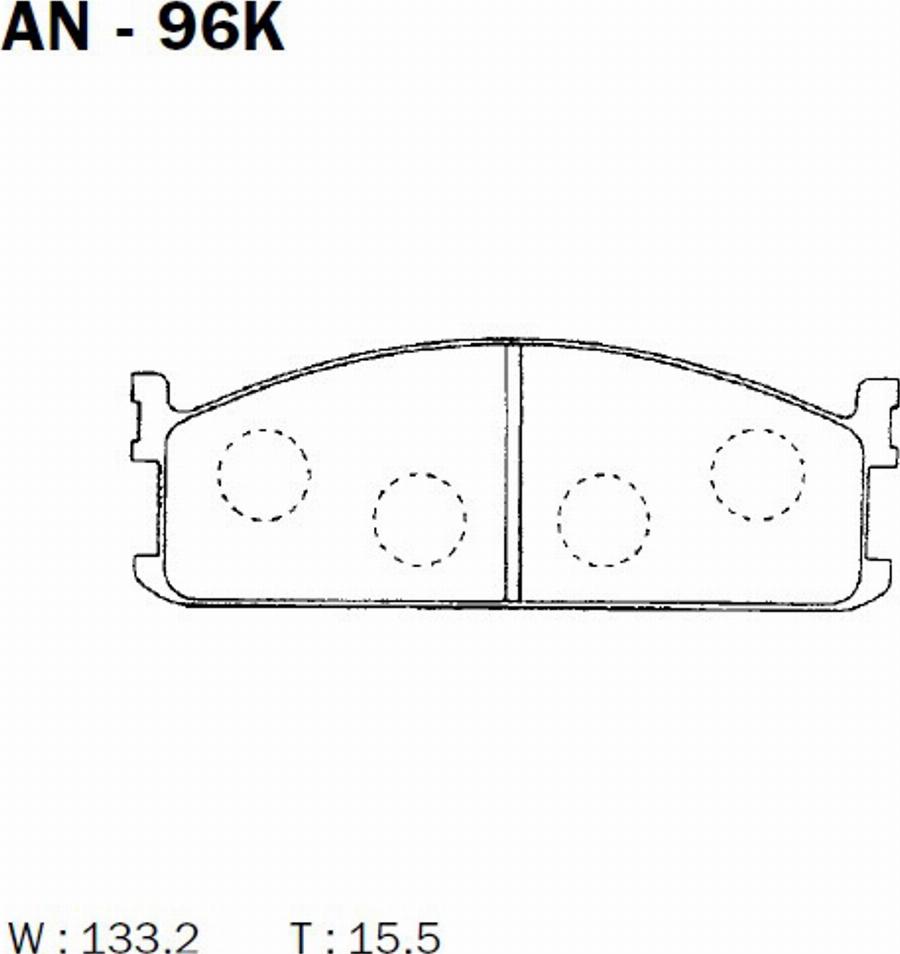 Akebono AN96K - Kit pastiglie freno, Freno a disco autozon.pro