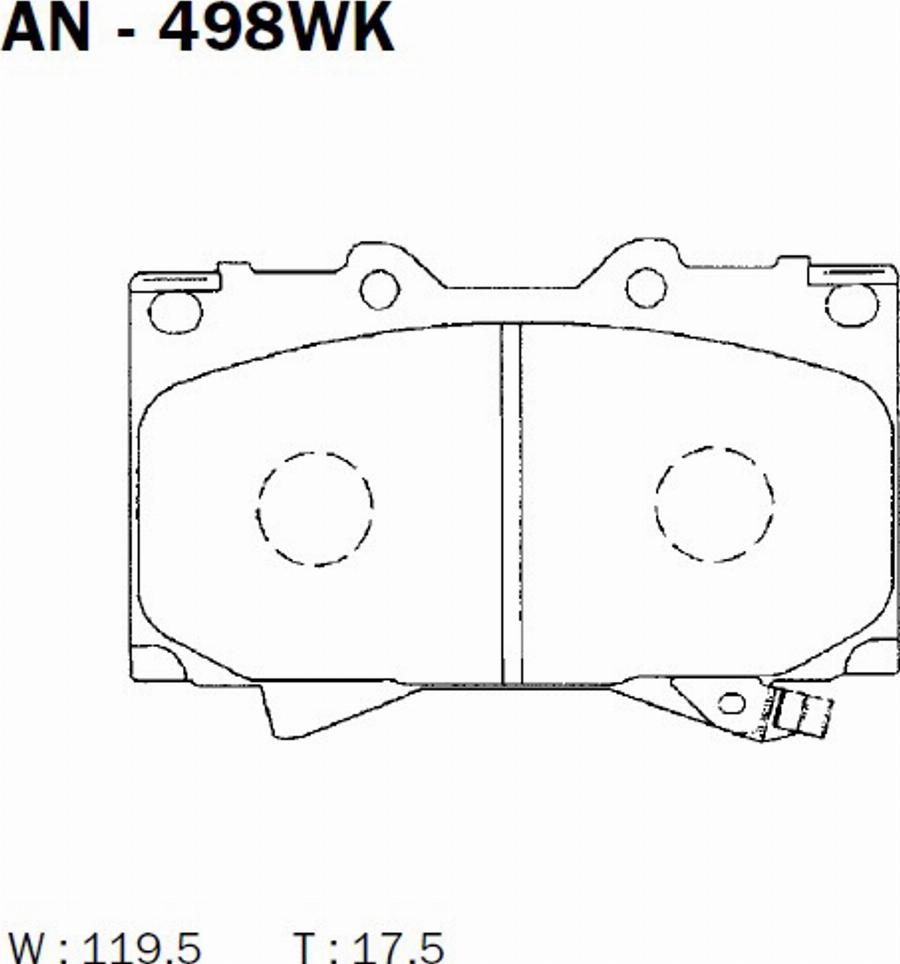 Akebono AN-498WK - Kit pastiglie freno, Freno a disco autozon.pro