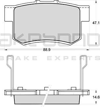 Akebono AN-492WK - Kit pastiglie freno, Freno a disco autozon.pro