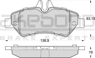 Akebono AN-4491WK - Kit pastiglie freno, Freno a disco autozon.pro